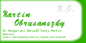 martin obrusanszky business card